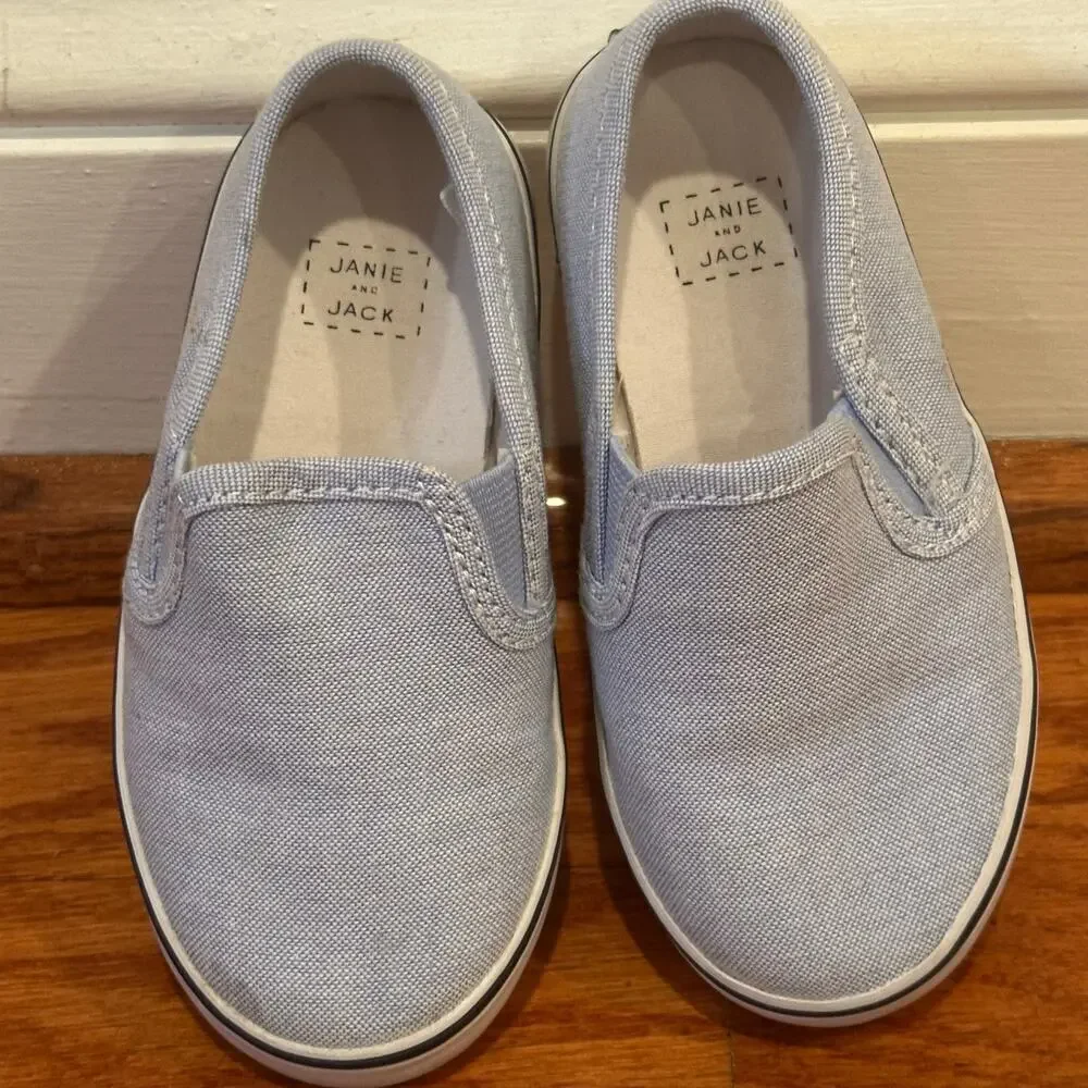 Janie and Jack Twill Slip On Sneakers sz 7 Toddler